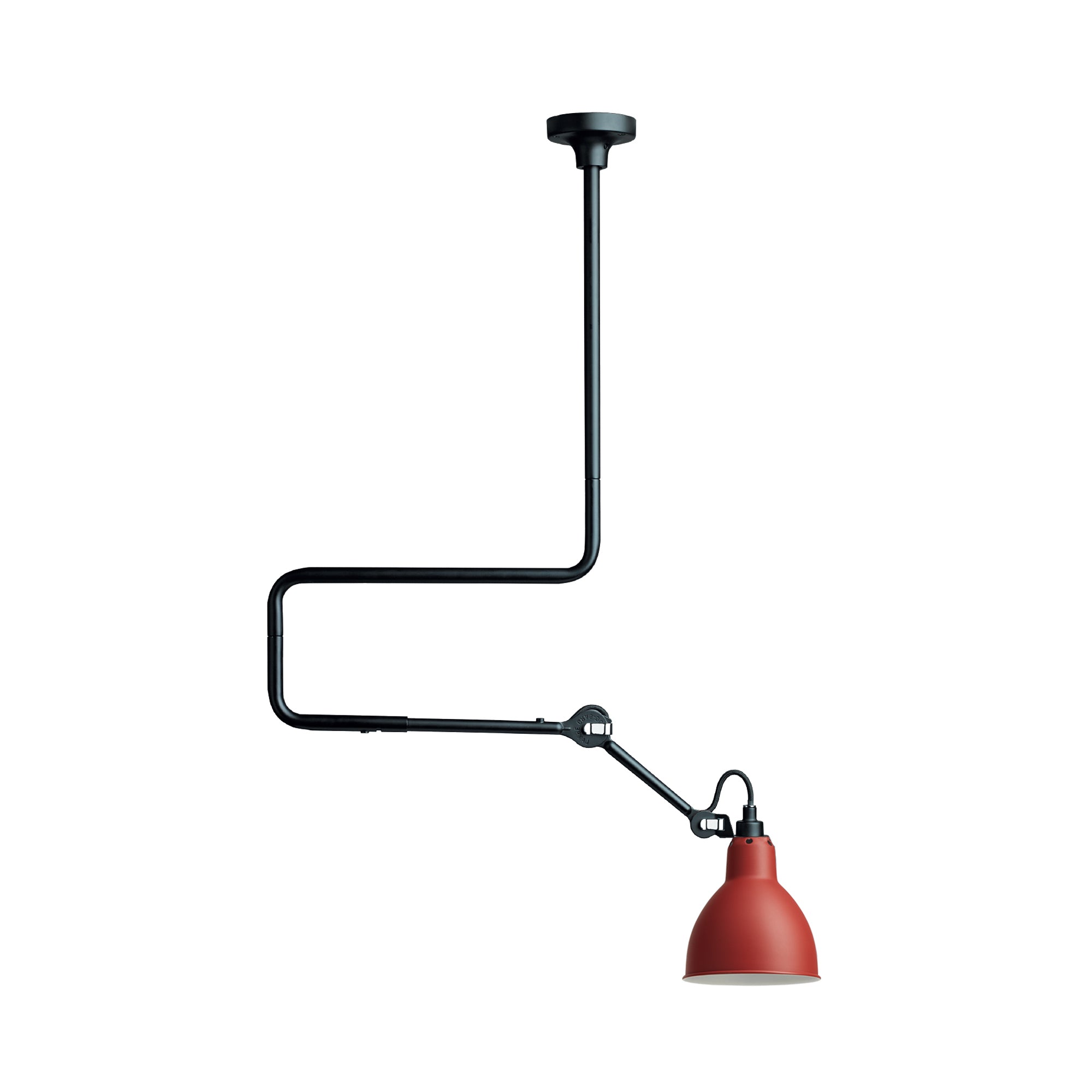 Lampe Gras N°312 Ceiling Lamp: Red + Round