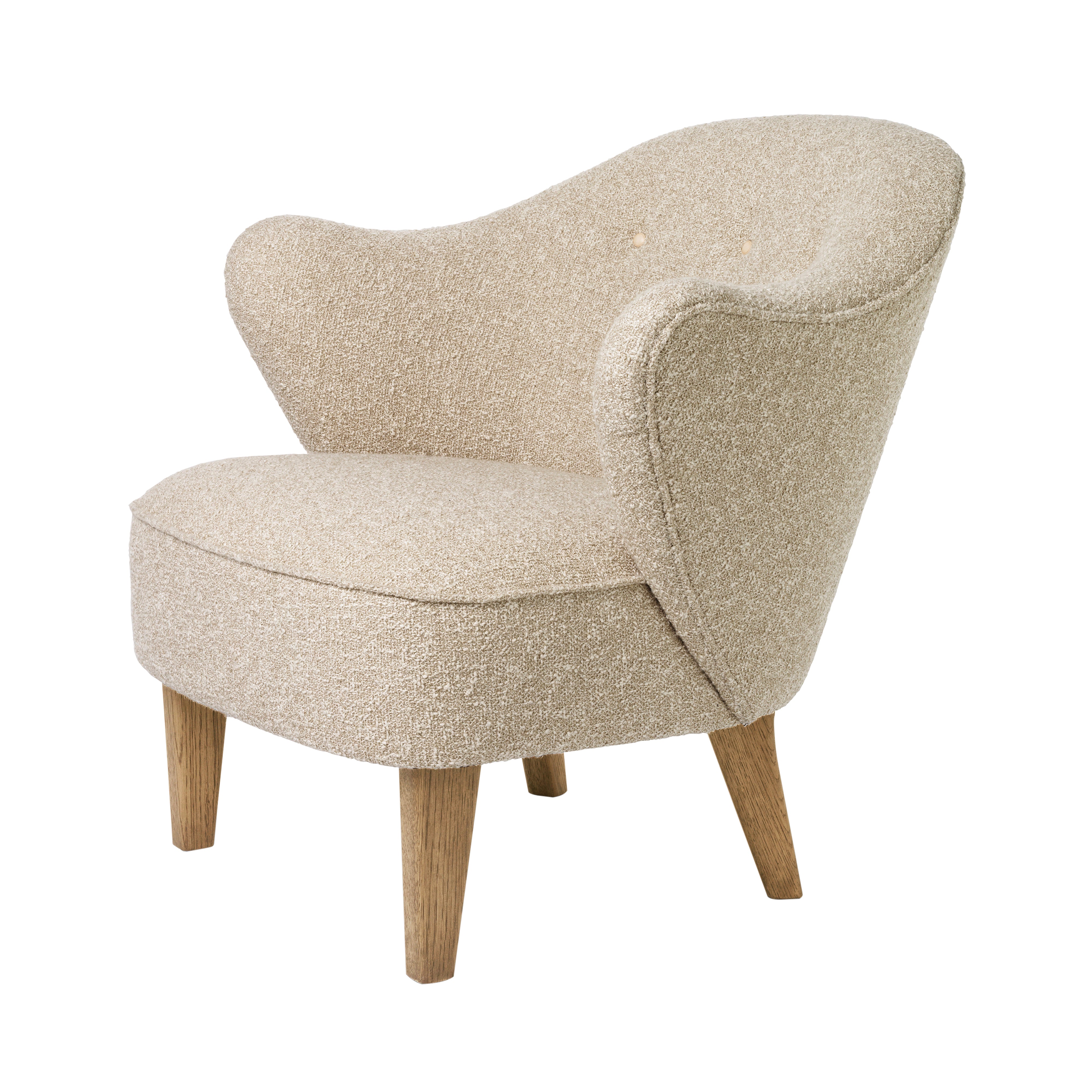 Ingeborg Lounge Chair: With Button + Natural Oak + Zero 0001