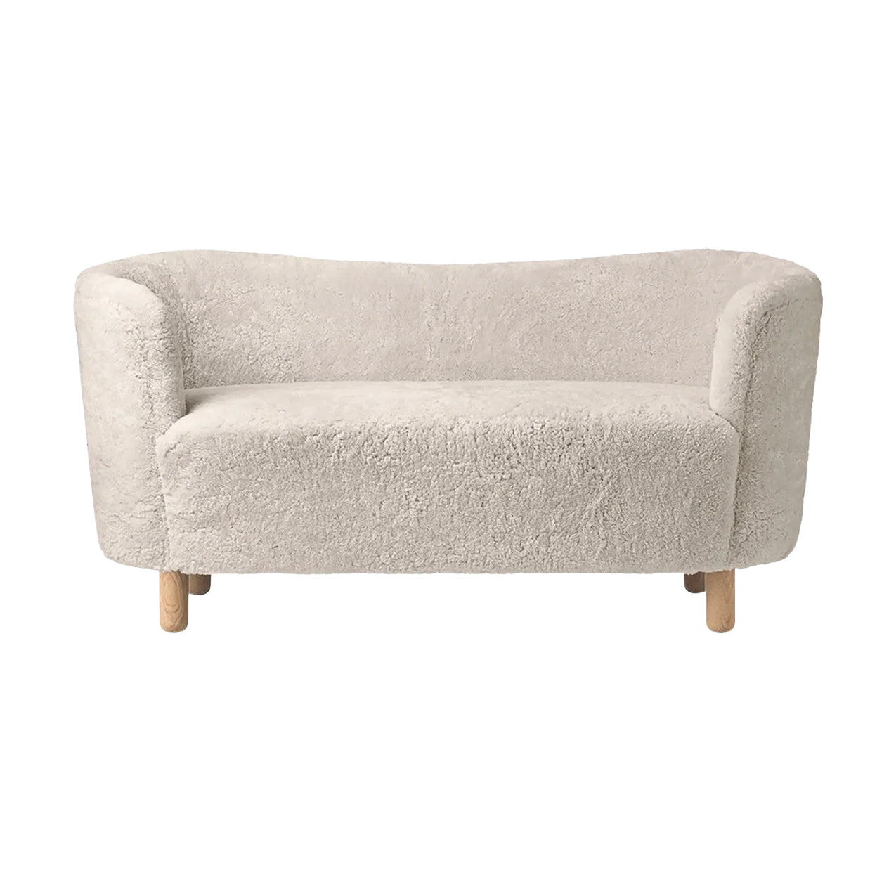 Mingle Sofa: Natural Oak + Sheepskin Moonlight