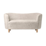 Mingle Sofa: Natural Oak + Sheepskin Moonlight