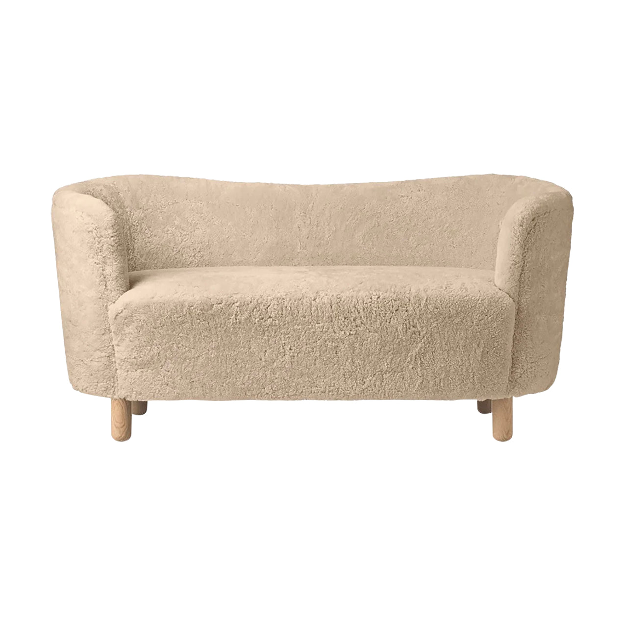 Mingle Sofa: Natural Oak + Sheepskin Honey