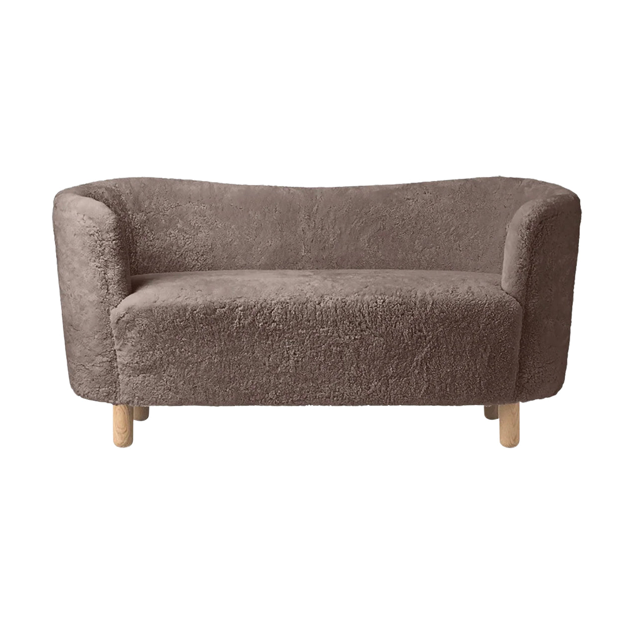 Mingle Sofa: Natural Oak + Sheepskin Sahara
