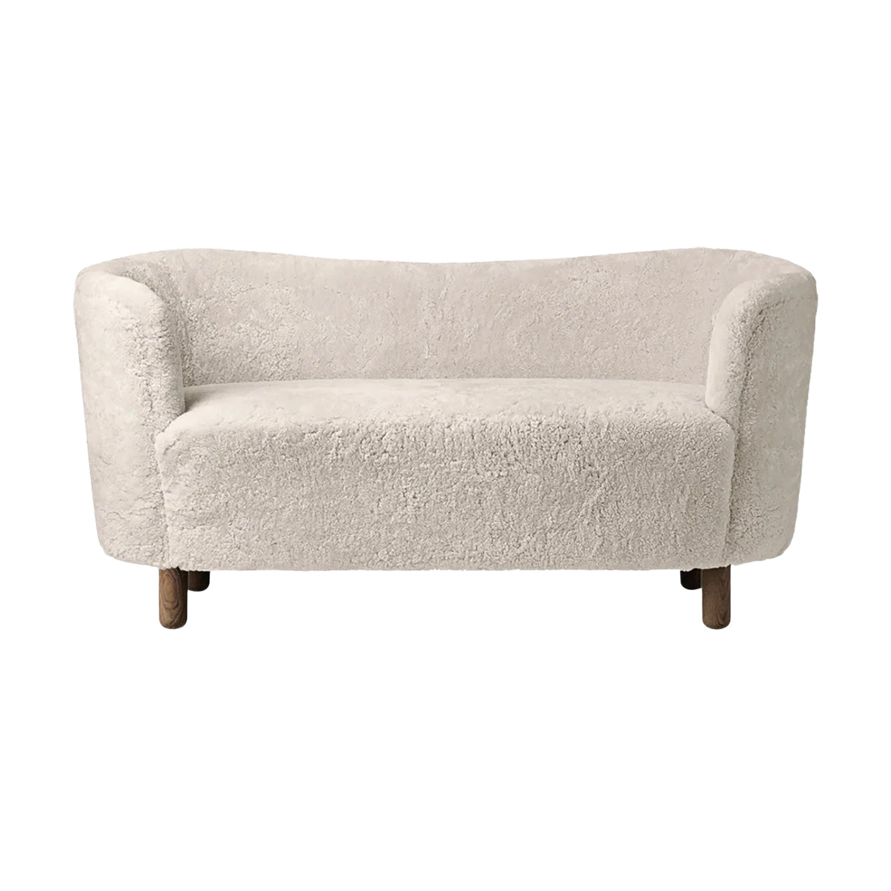 Mingle Sofa: Dark Stained Oak + Sheepskin Moonlight