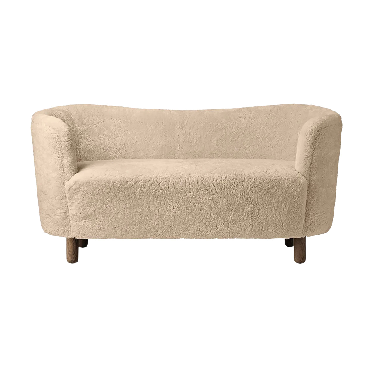 Mingle Sofa: Dark Stained Oak + Sheepskin Honey