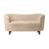 Mingle Sofa: Dark Stained Oak + Sheepskin Honey