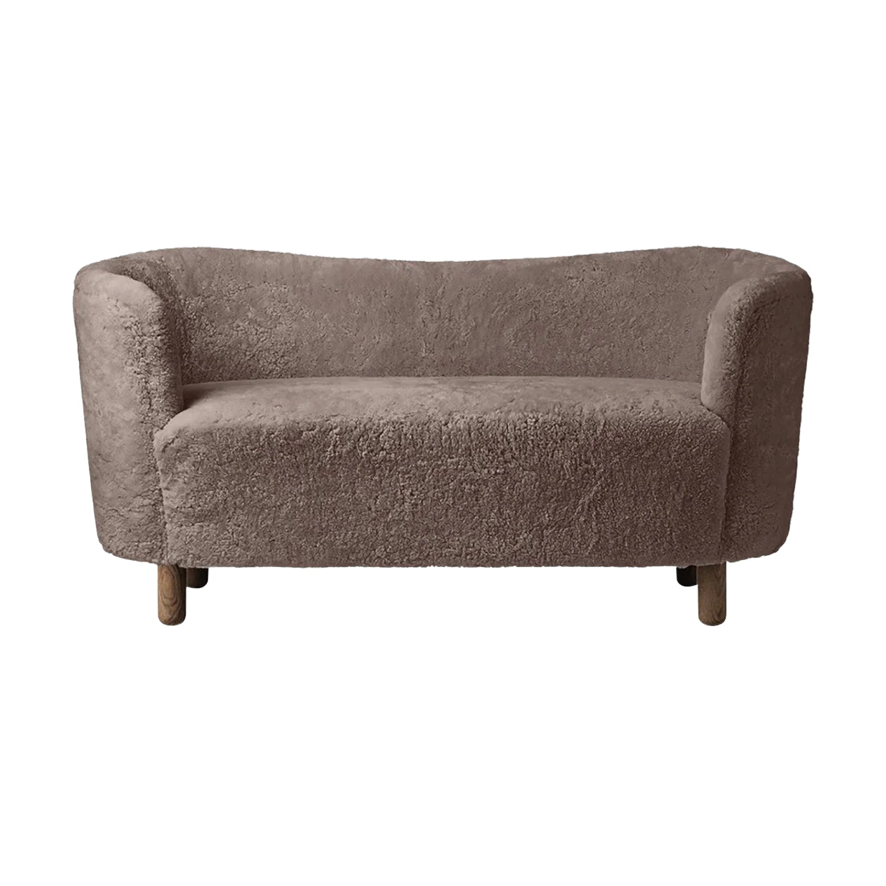 Mingle Sofa: Dark Stained Oak + Sheepskin Honey