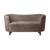 Mingle Sofa: Dark Stained Oak + Sheepskin Honey