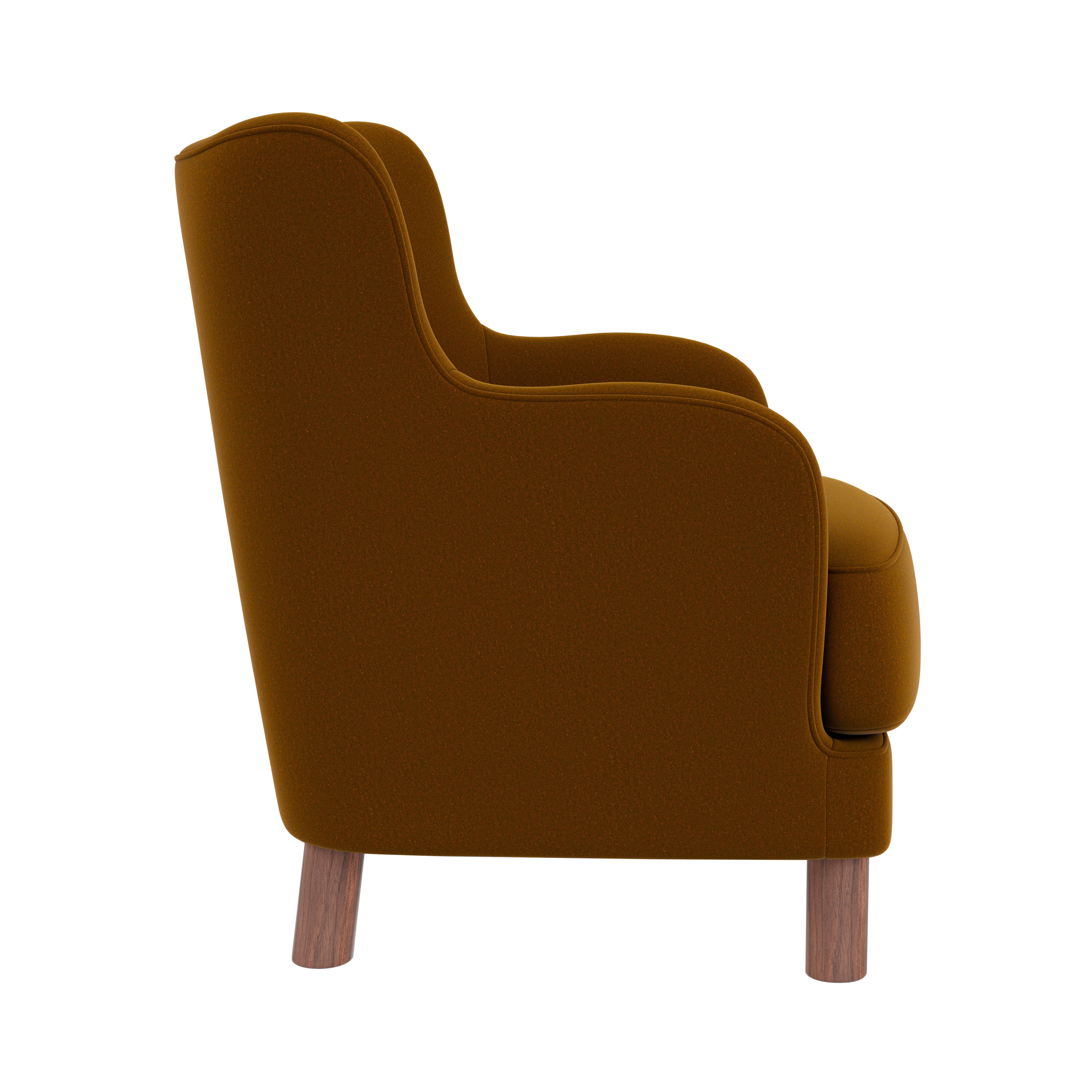 Constance Lounge Chair: Walnut + Grand Mohair 2600