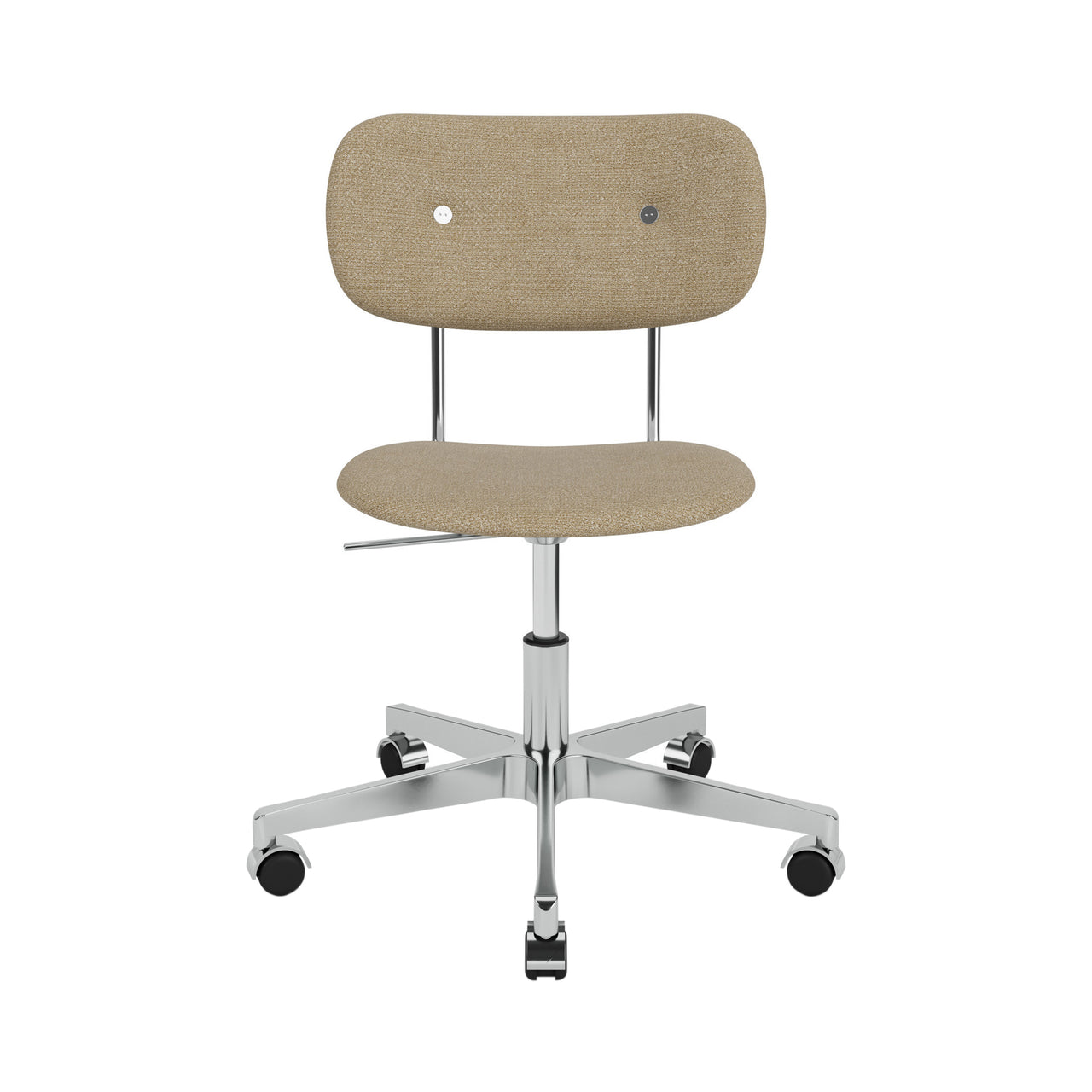 Co Task Chair with Casters: Fully Upholstered + Polished Aluminum + Boucle 02