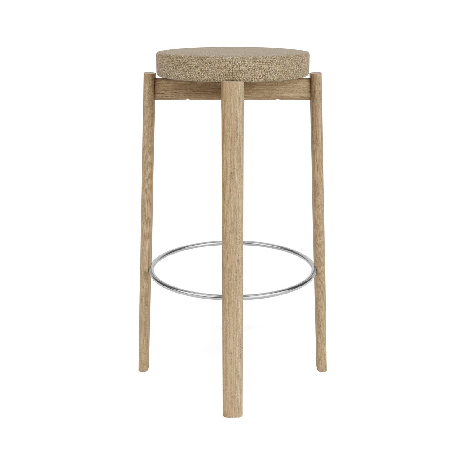 Passage Bar + Counter Stool: Upholstered + Natural Oak + Steel