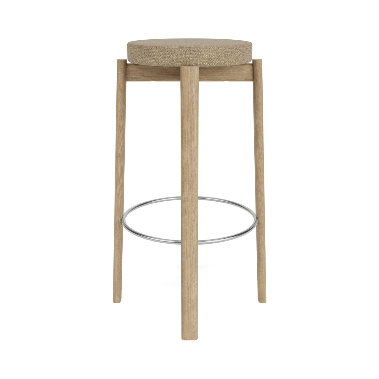 Passage Bar + Counter Stool: Upholstered + Natural Oak + Steel