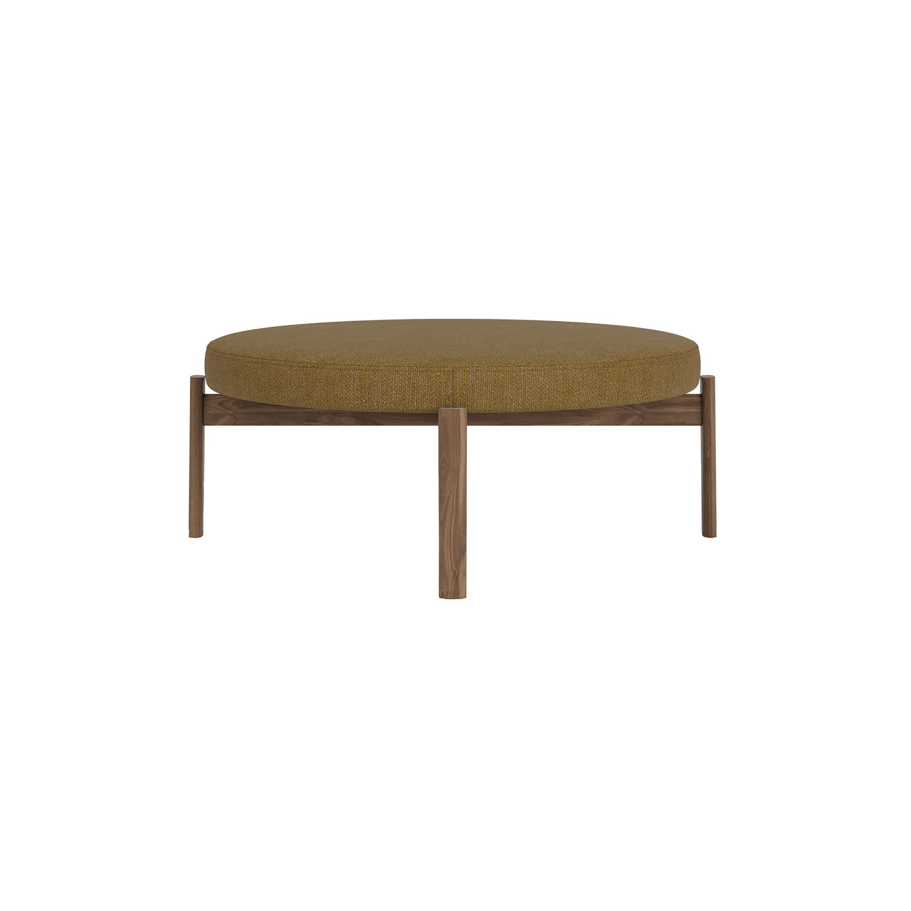 Passage Pouf: Upholstered + Walnut + Boucle 06