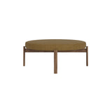 Passage Pouf: Upholstered + Walnut + Boucle 06