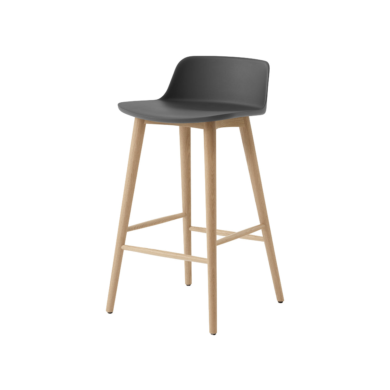 Rely Bar + Counter Lowback Chair: HW123 + HW118 + Counter (HW118) + Stone Grey + Oak