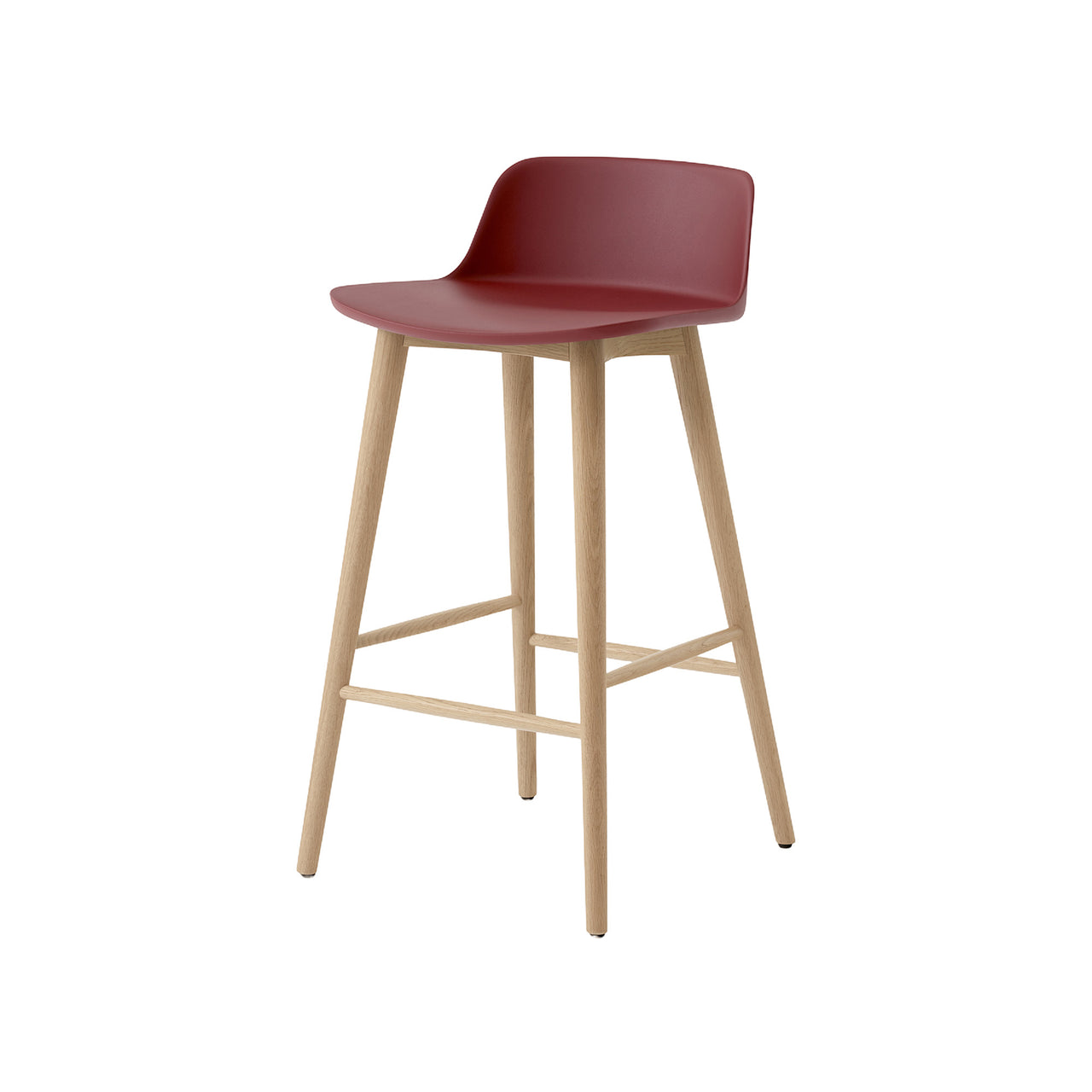 Rely Bar + Counter Lowback Chair: HW123 + HW118 + Counter (HW118) + Red Brown + Oak