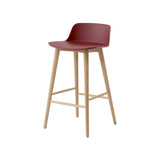 Rely Bar + Counter Lowback Chair: HW123 + HW118 + Counter (HW118) + Red Brown + Oak
