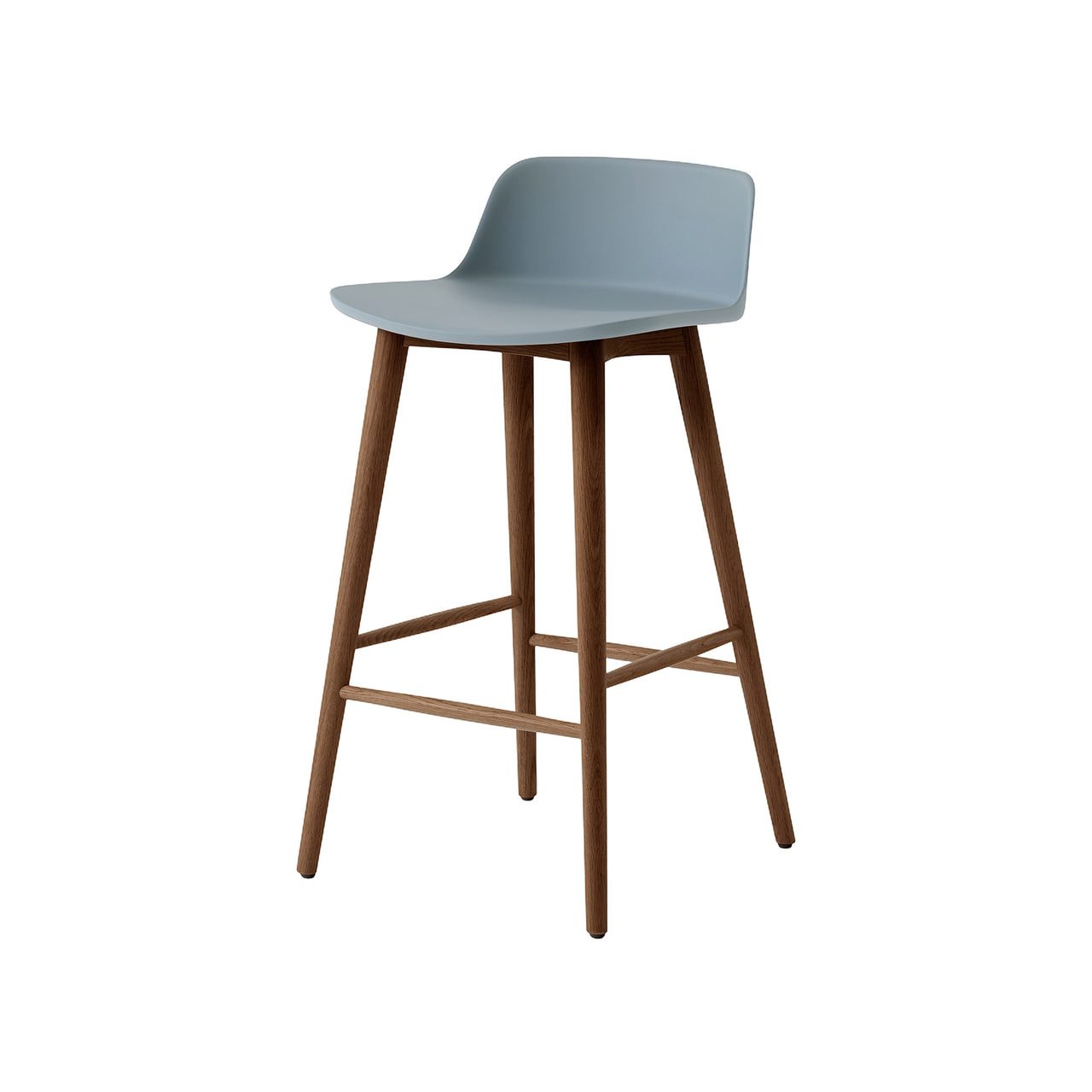Rely Bar + Counter Lowback Chair: HW123 + HW118 + Counter (HW118) + Light Blue + Walnut