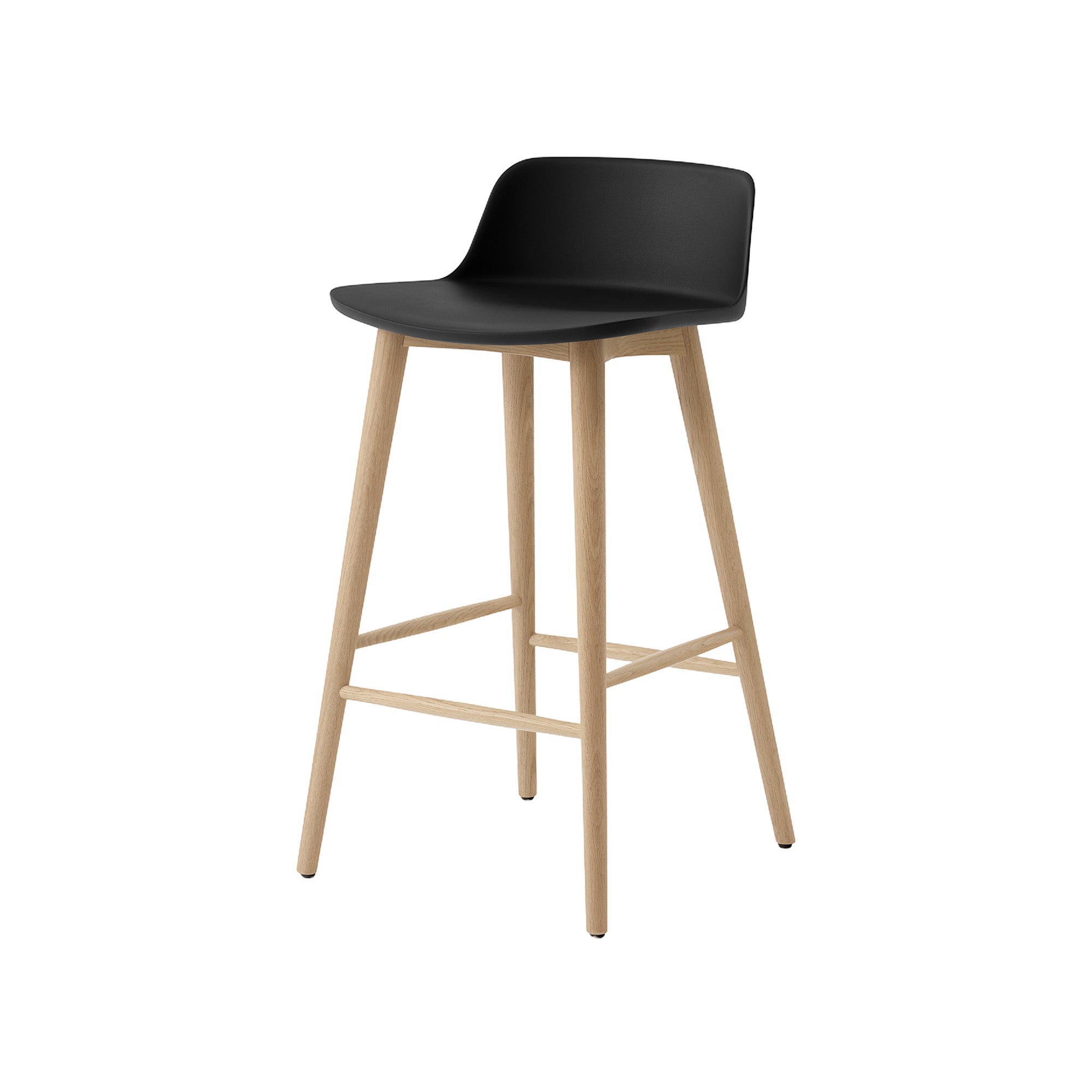 Rely Bar + Counter Lowback Chair: HW123 + HW118 + Counter (HW118) + Black + Oak