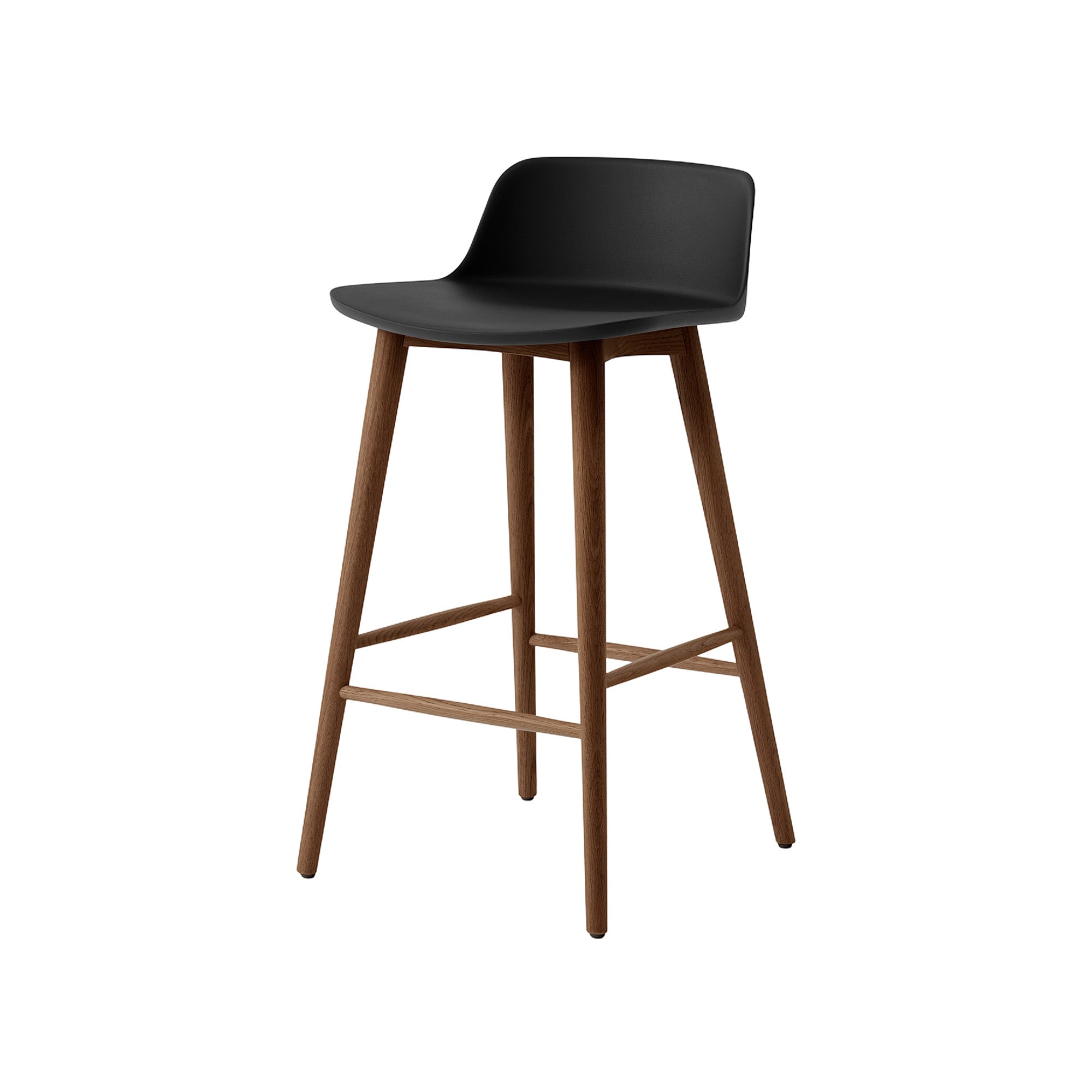 Rely Bar + Counter Lowback Chair: HW123 + HW118 + Counter (HW118) + Black + Walnut