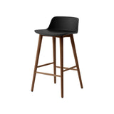 Rely Bar + Counter Lowback Chair: HW123 + HW118 + Counter (HW118) + Black + Walnut