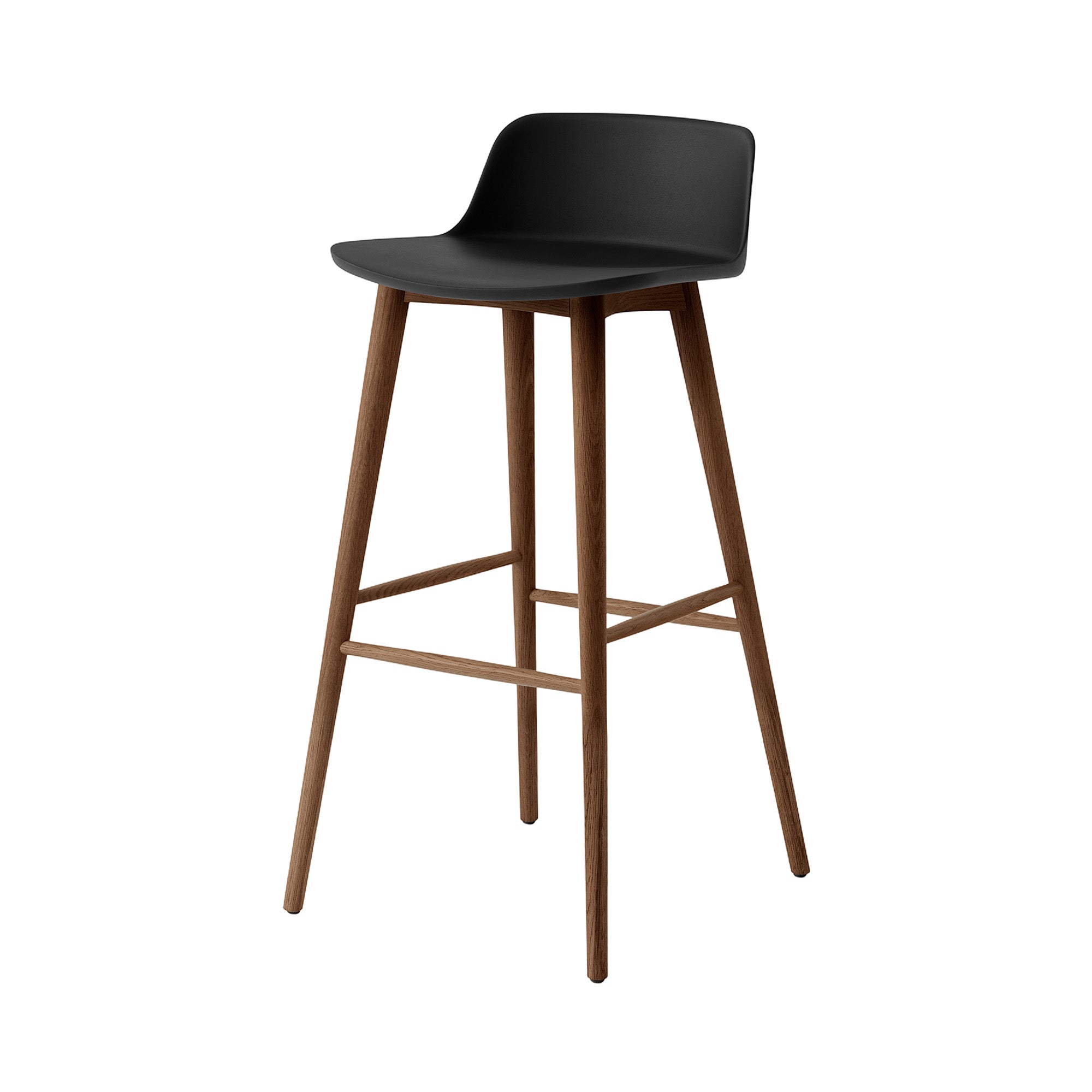 Rely Bar + Counter Lowback Chair: HW123 + HW118 + Bar (HW123) + Black + Walnut