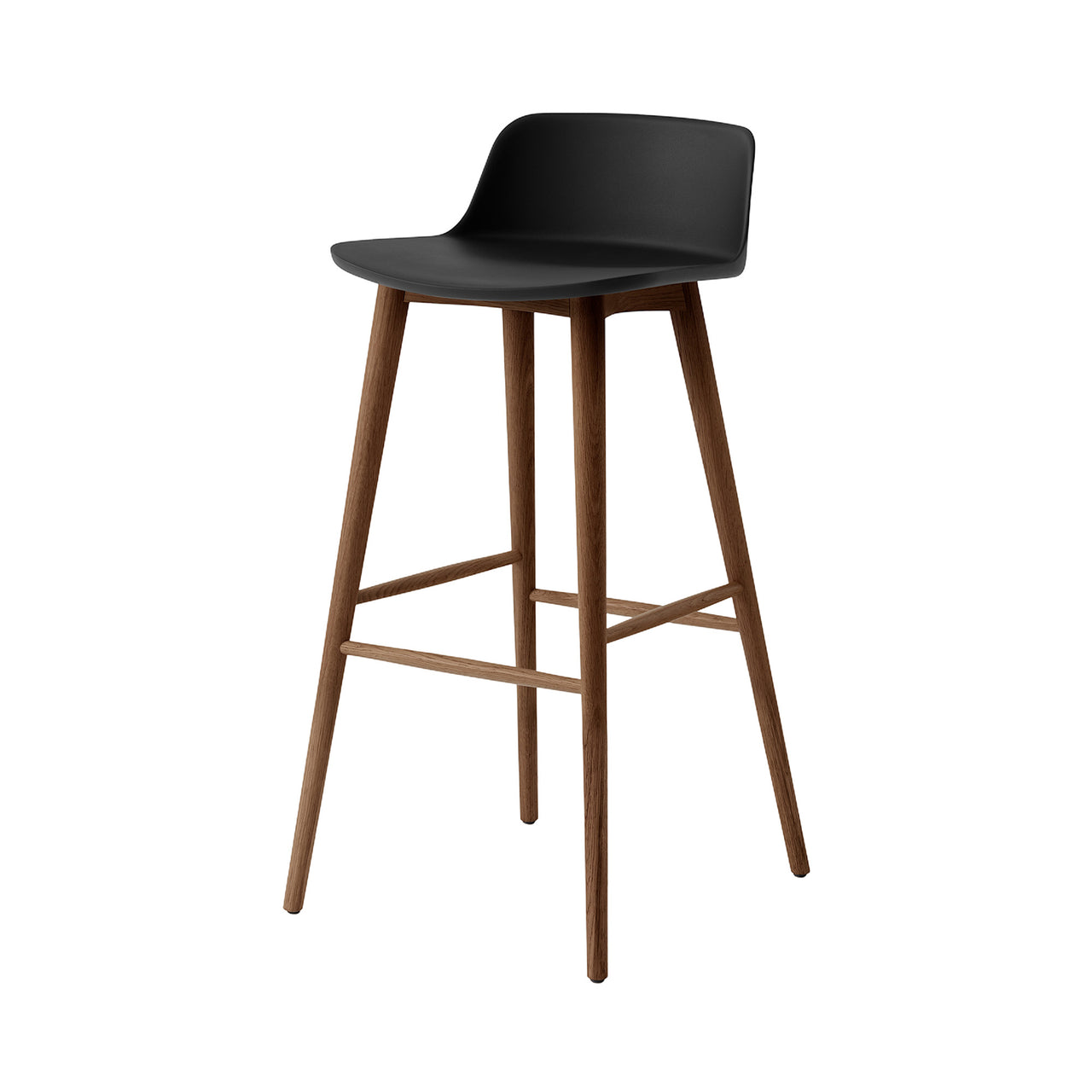 Rely Bar + Counter Lowback Chair: HW123 + HW118 + Bar (HW123) + Black + Walnut