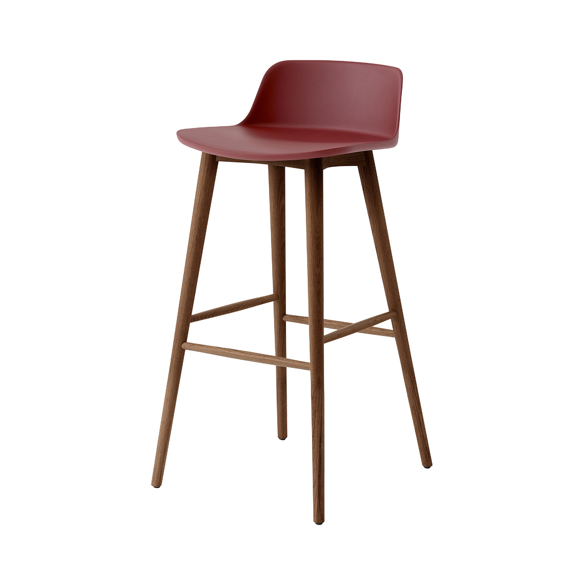 Rely Bar + Counter Lowback Chair: HW123 + HW118 + Bar (HW123) + Red Brown + Walnut