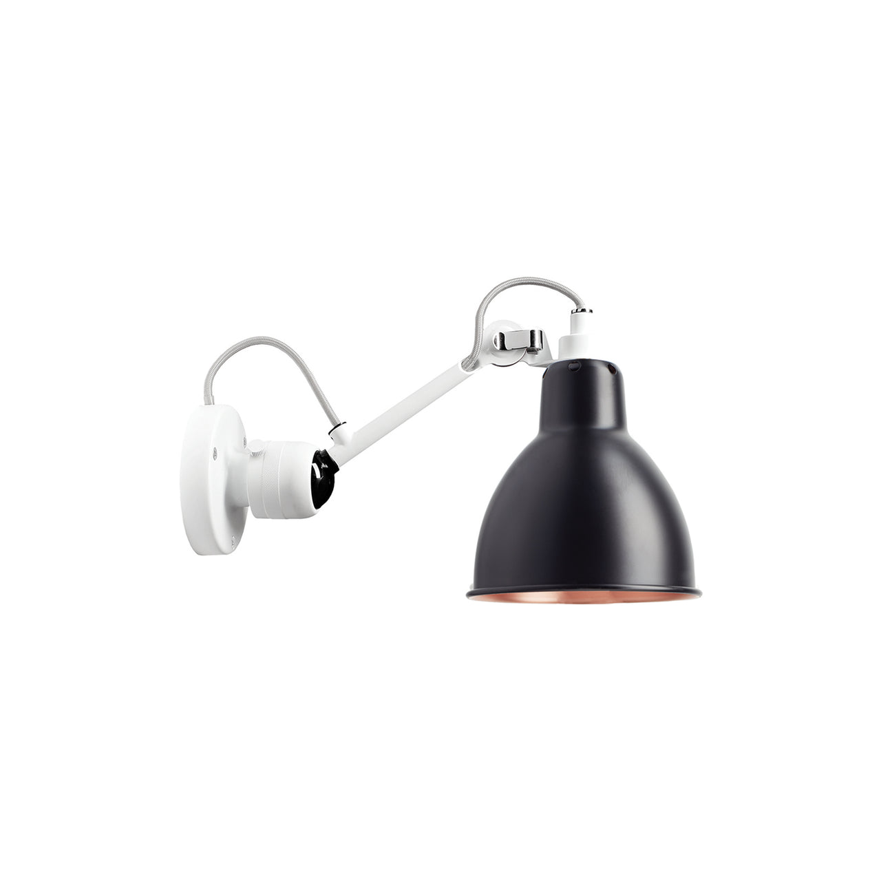 Lampe Gras N°304 Lamp: White + Black + Copper + Round