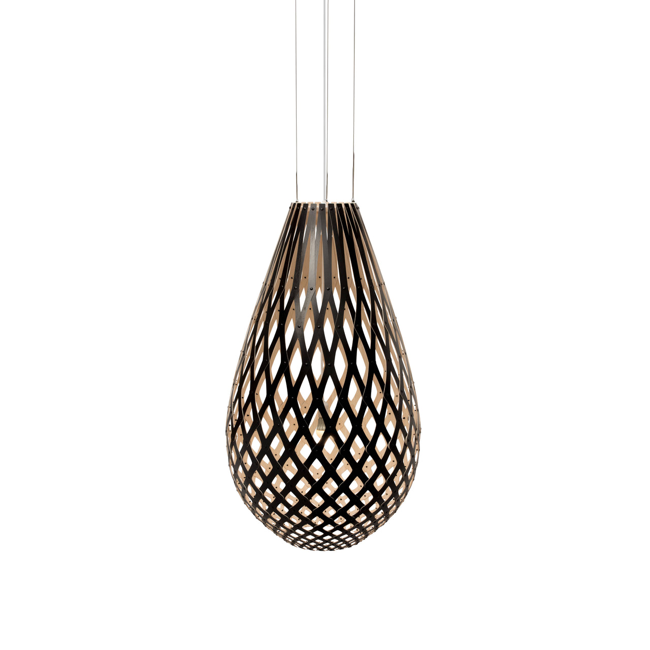 Koura Pendant Light: Extra Large + Black + Bamboo + White