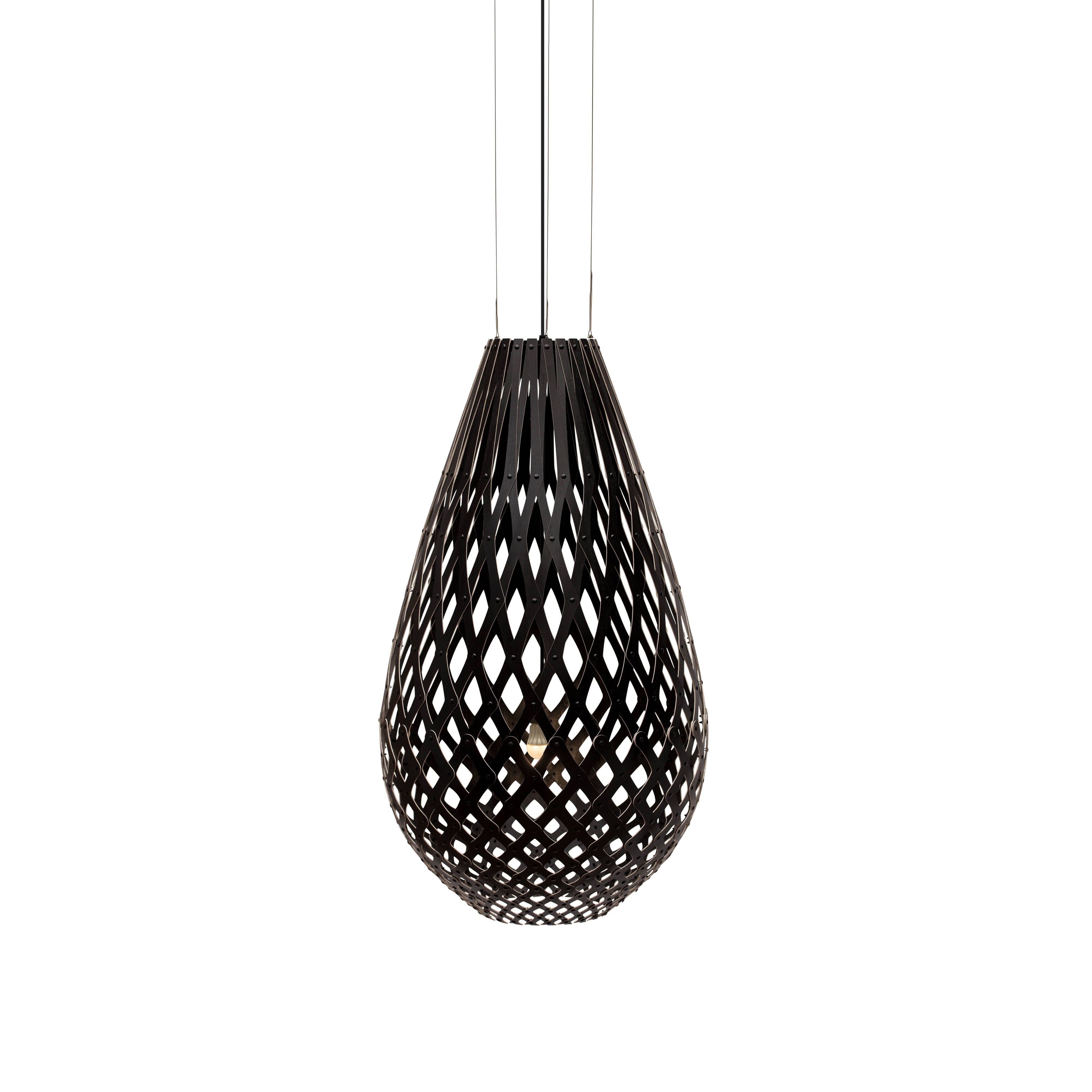 Koura Pendant Light: Extra Large + Bamboo + Pink + Black +Black