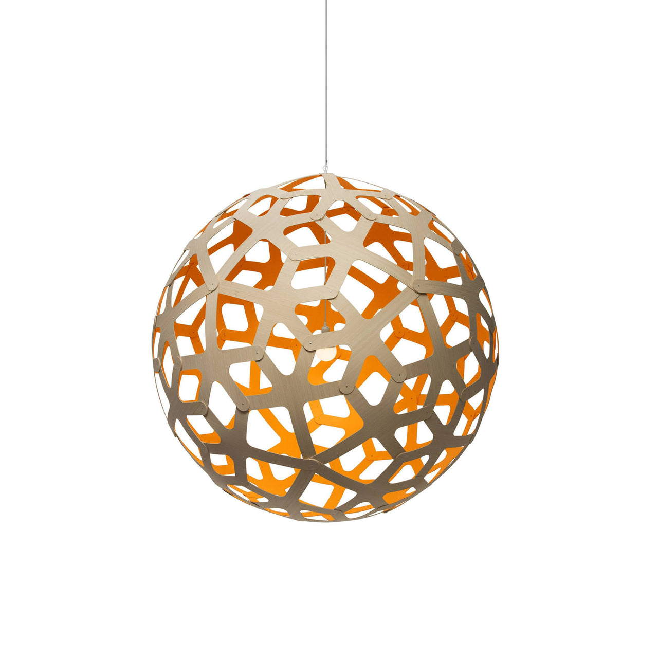 Coral Pendant Light: XX Large + Bamboo + Orange + White