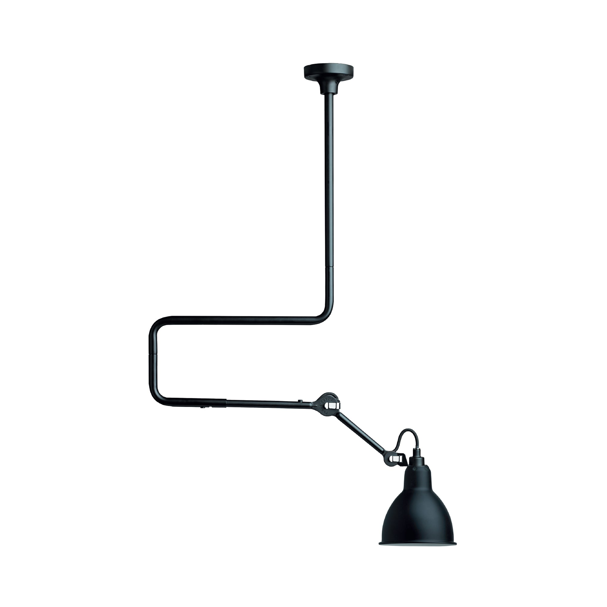 Lampe Gras N°312 Ceiling Lamp: Black + Round