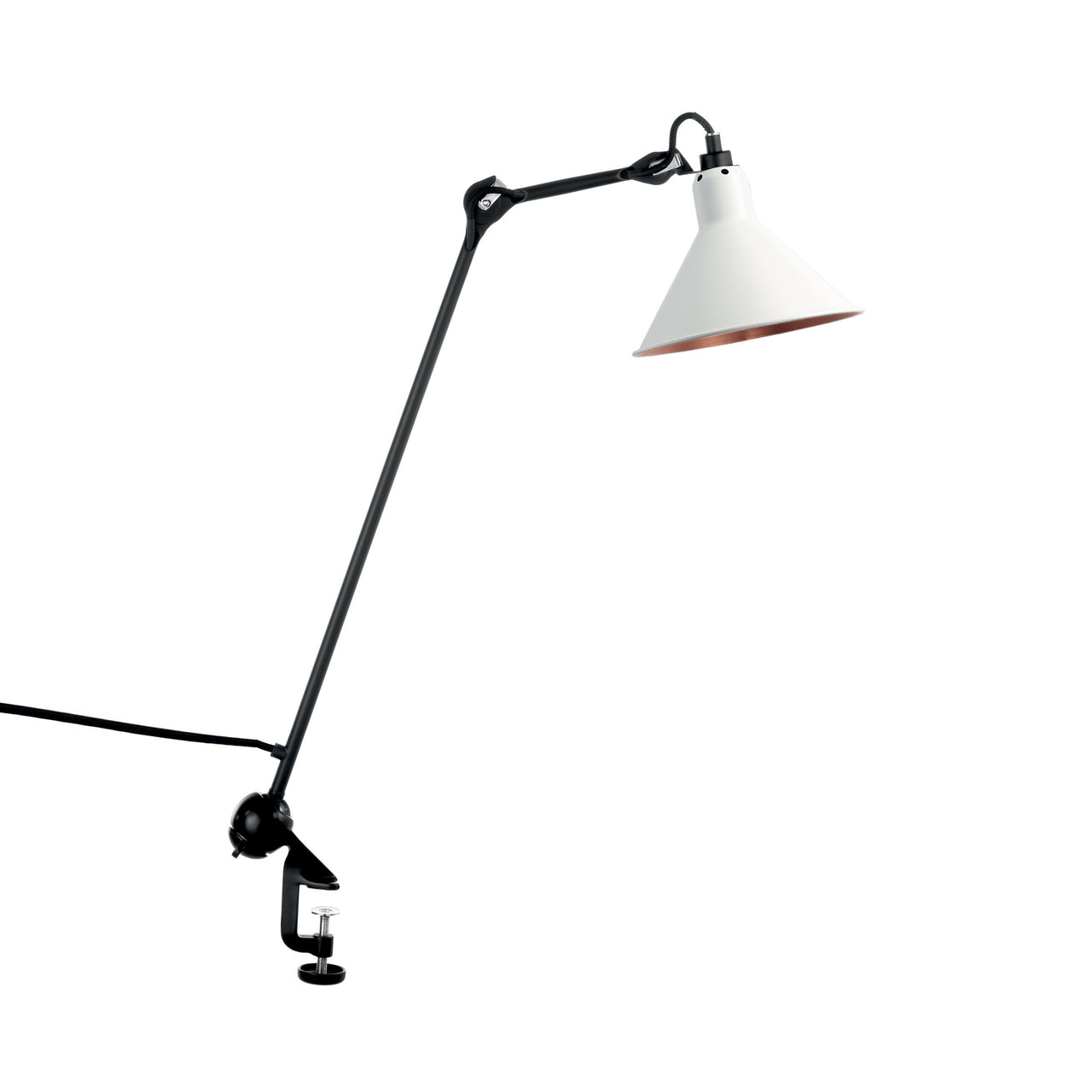Lampe Gras N°201 Lamp: White + Copper + Conic