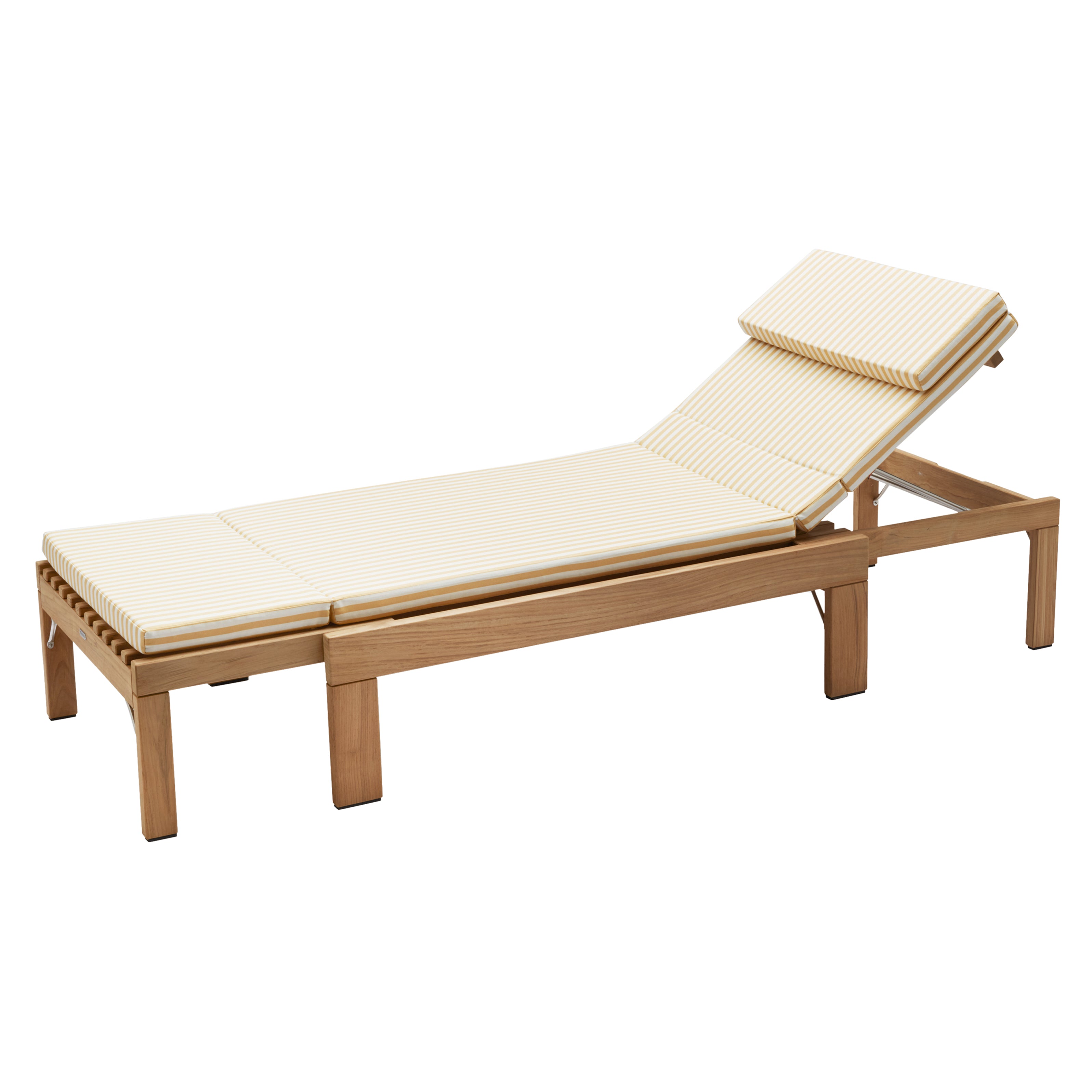 Riviera Sunbed: With Golden Yellow Stripe Cushion