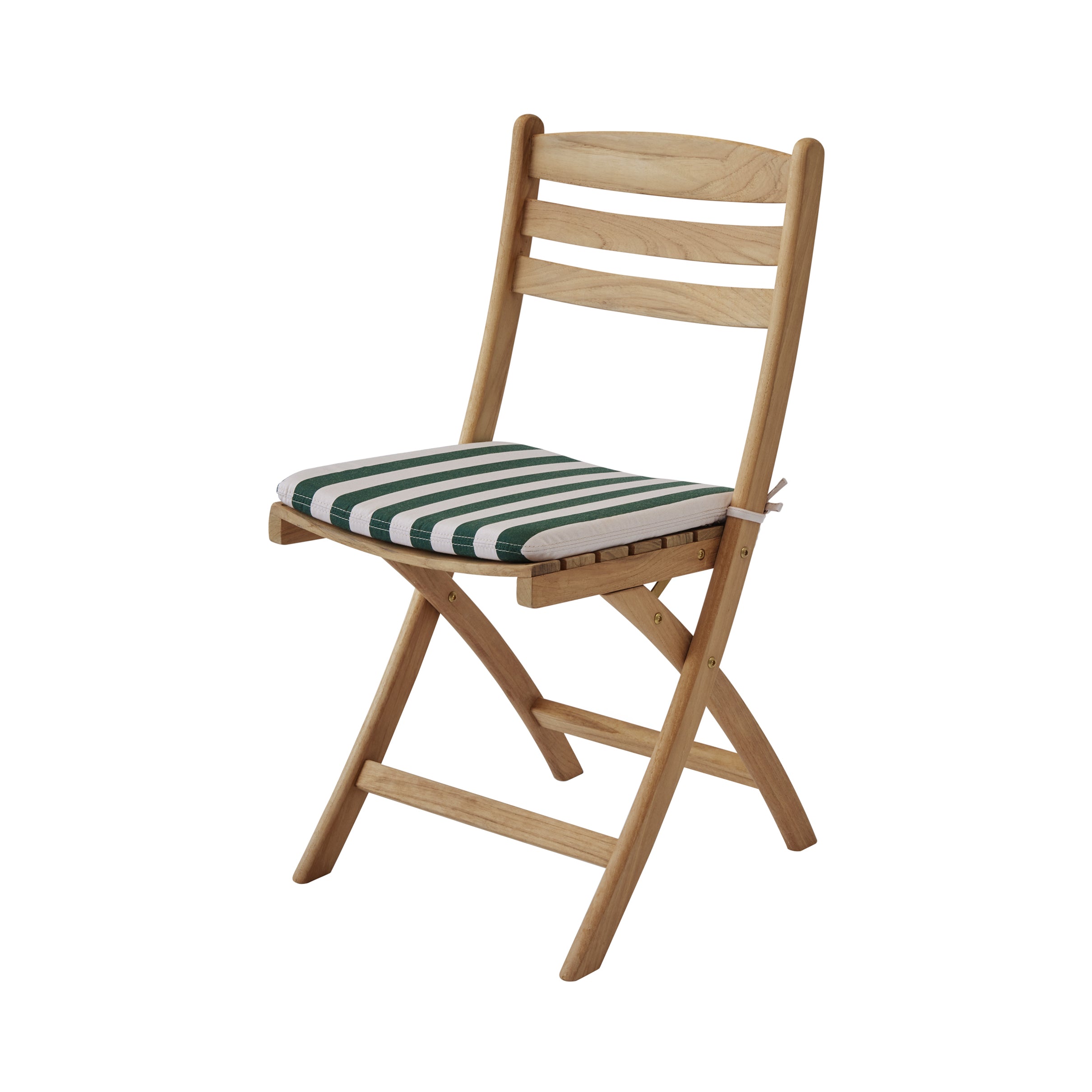 Selandia Chair: With Light Apricot + Dark Green Stripe Cushion