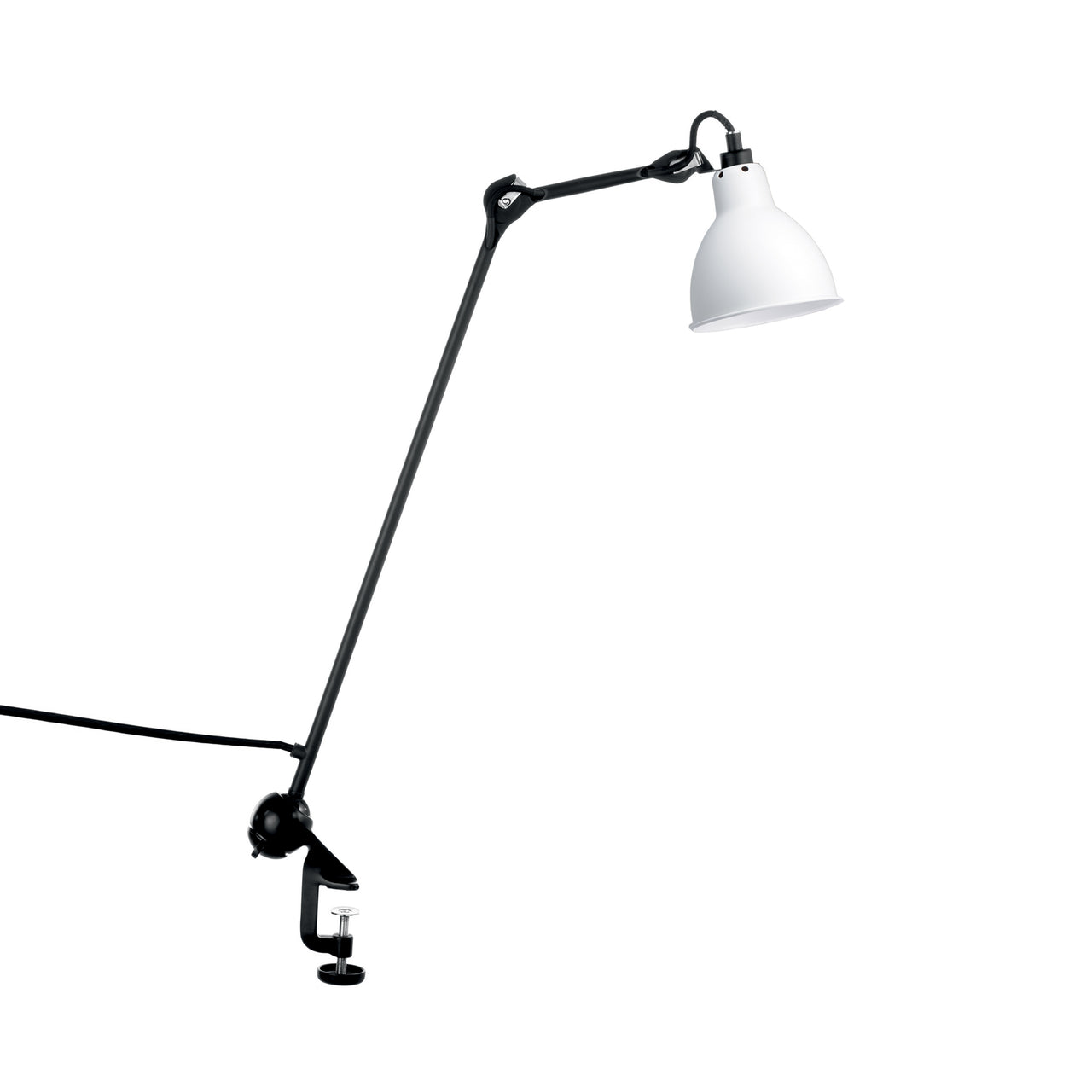 Lampe Gras N°201 Lamp: White + Round
