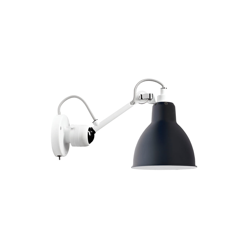 Lampe Gras N°304 Lamp with Switch: White + Blue + Round