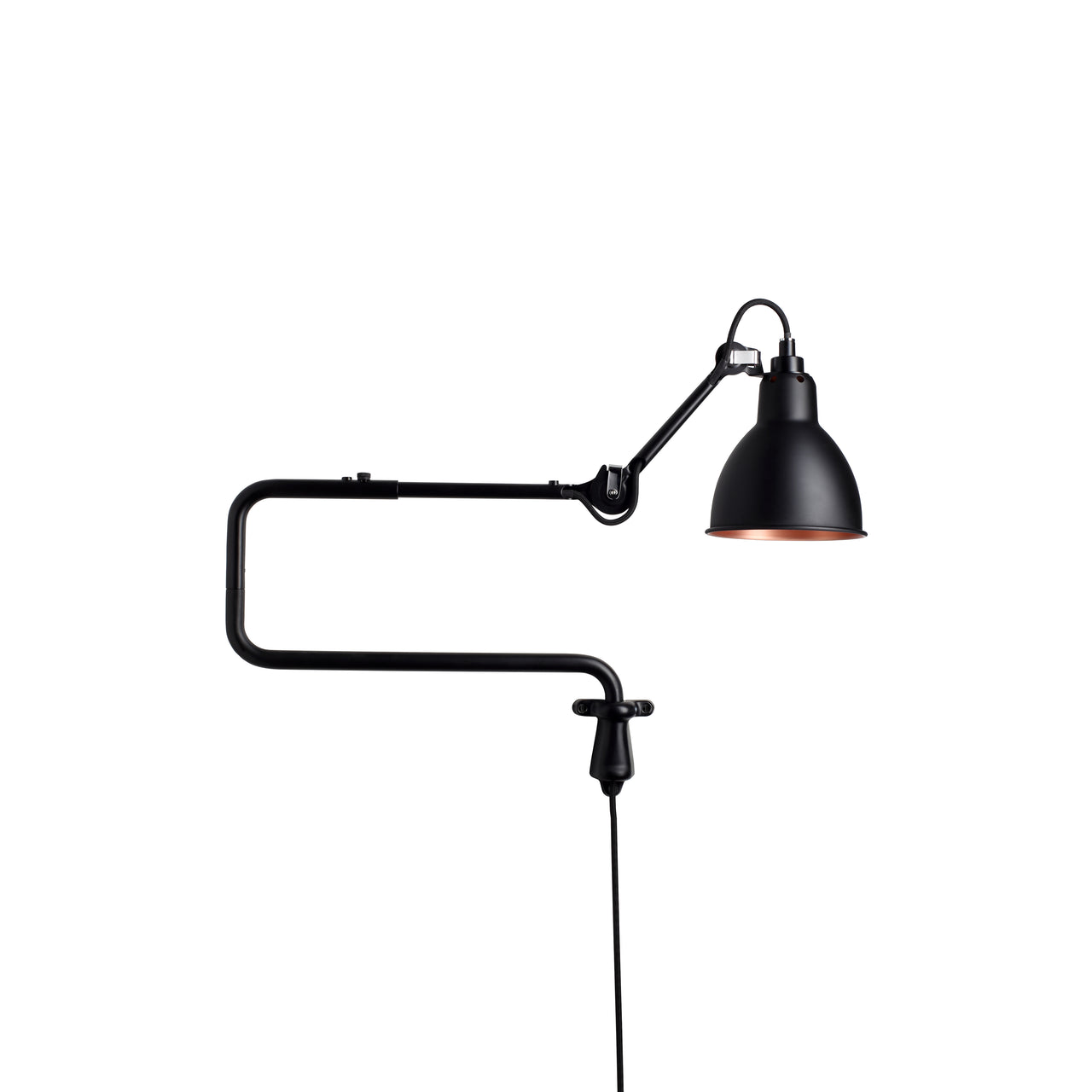 Lampe Gras N°303 Lamp: Black + Copper + Round