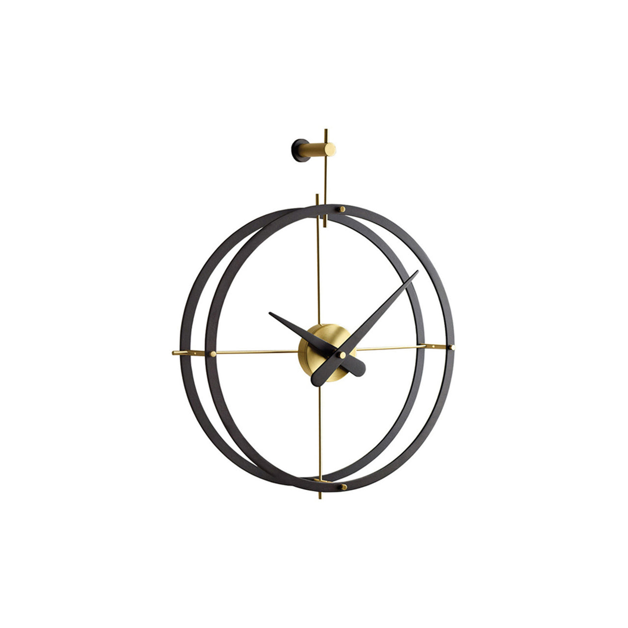 Dos Puntos Wall Clock: Wenge + Polished Brass