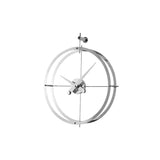 Dos Puntos Wall Clock: Stainless Steel + Chromed Brass