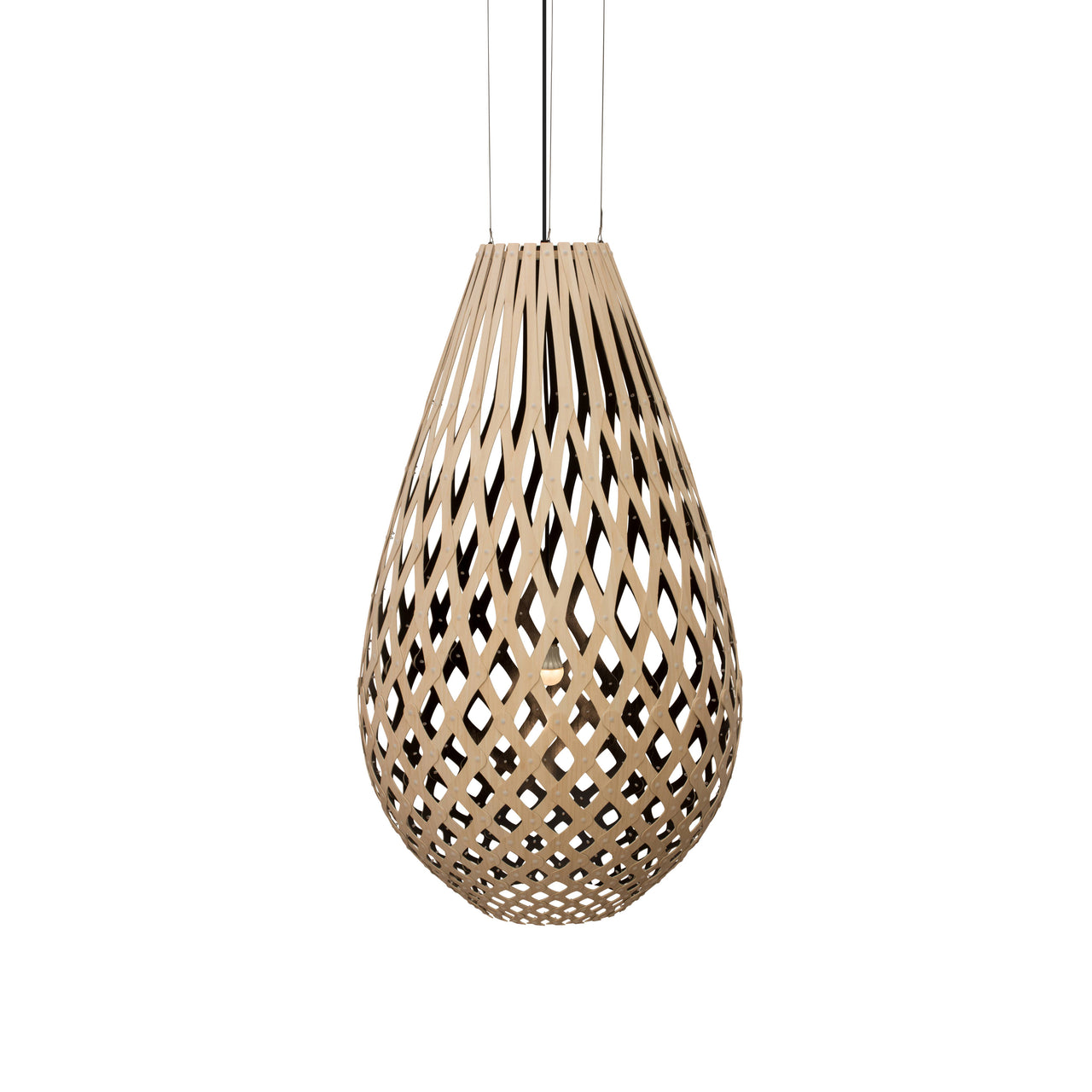 Kōura Pendant Light: Extra Large + Bamboo + Black + Black