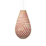 Kōura Pendant Light: Extra Large + Bamboo + Pink + White