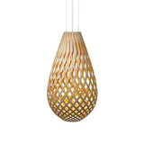 Kōura Pendant Light: Extra Large + Bamboo + Orange + White