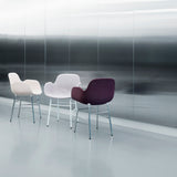 Form Armchair: Chrome Upholstered