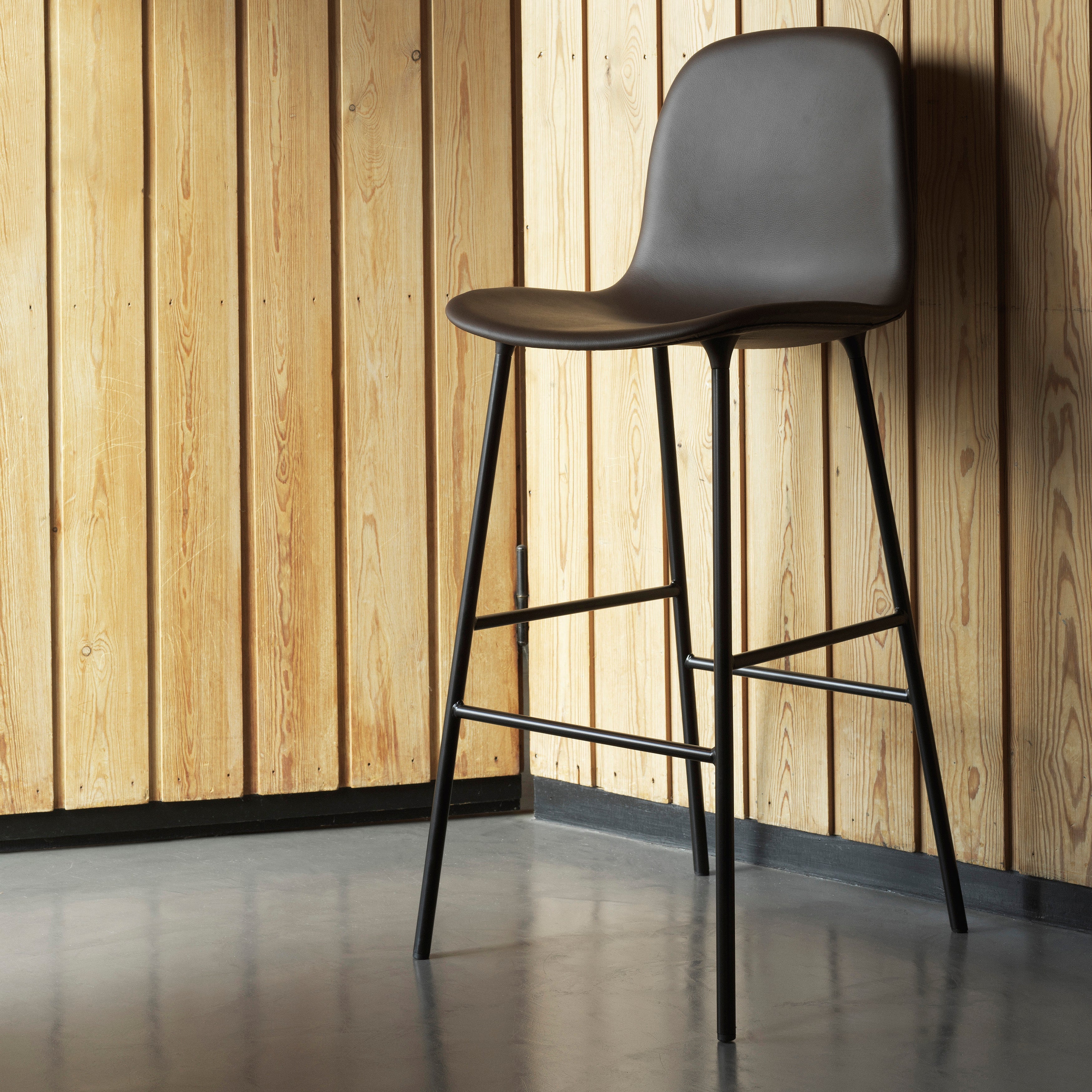 Form Bar Armchair: Steel Base + Upholstered