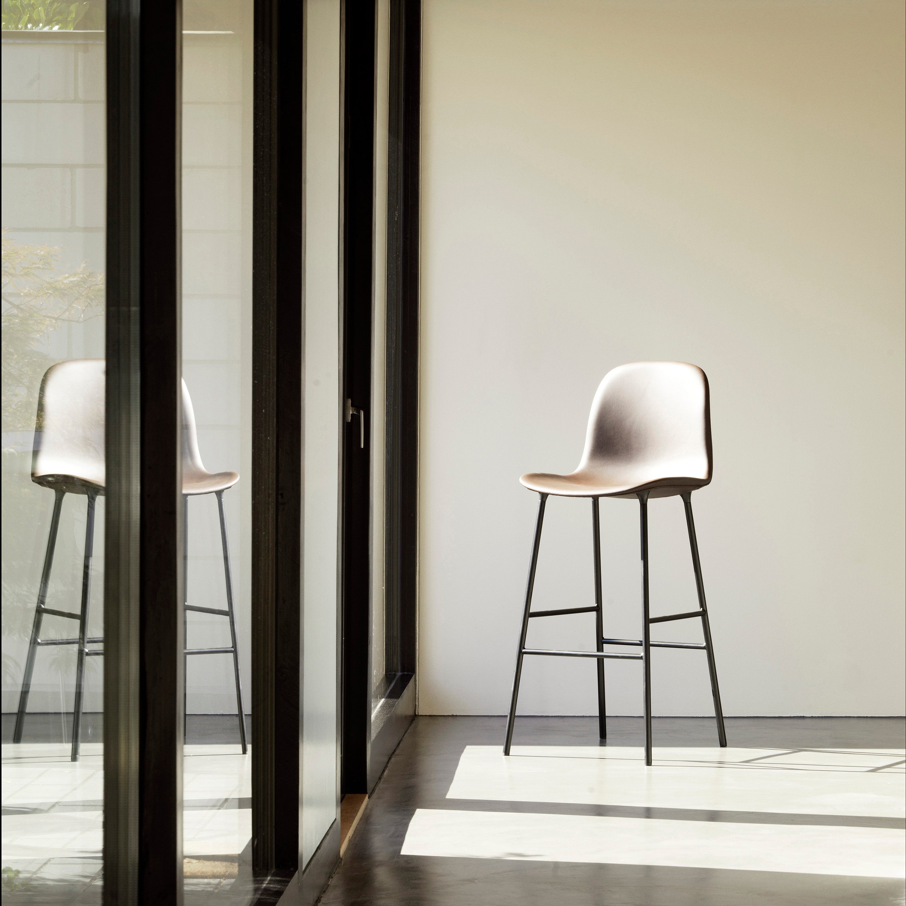 Form Bar Armchair: Steel Base + Upholstered