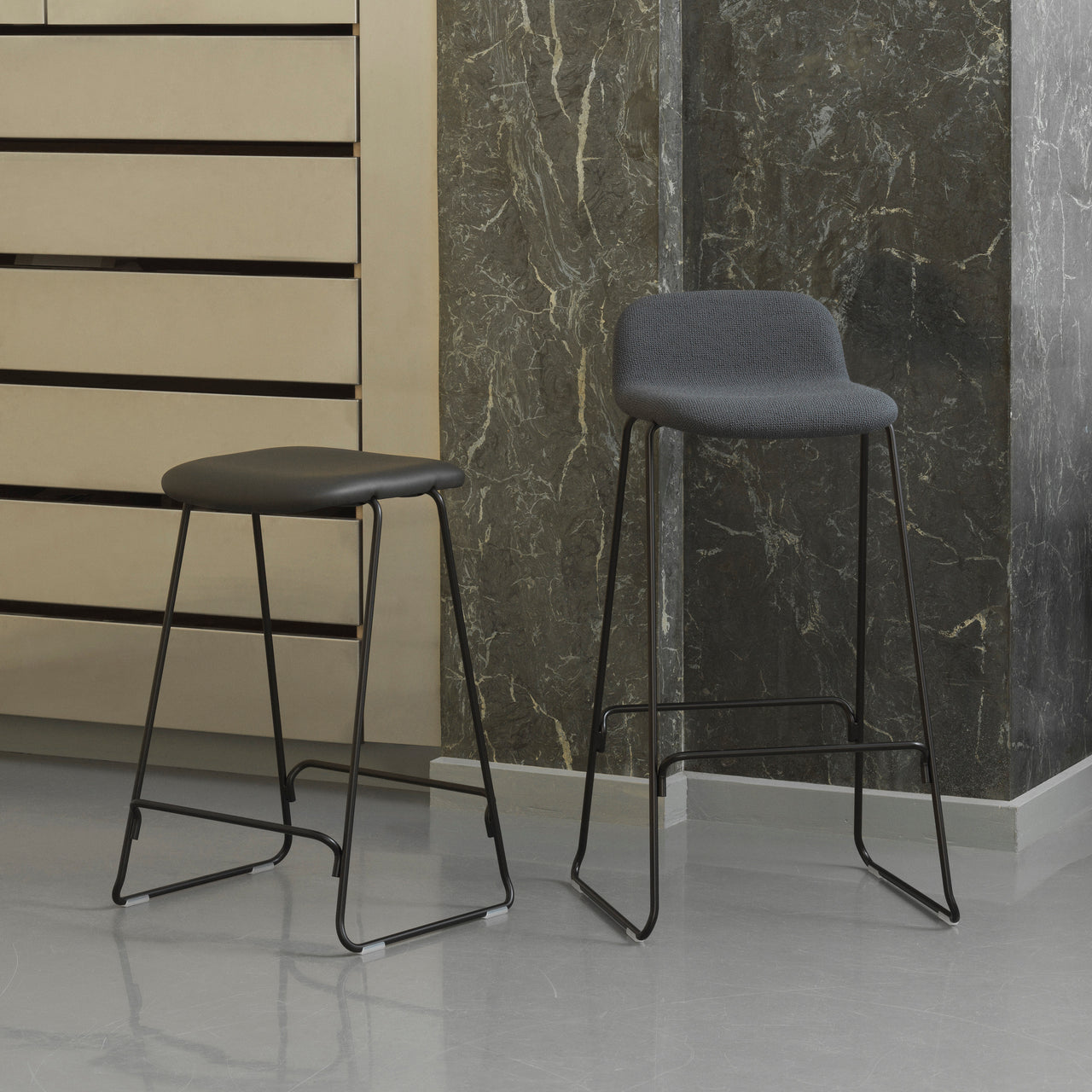 Just Bar + Counter Stool with Back: Full Upholstered