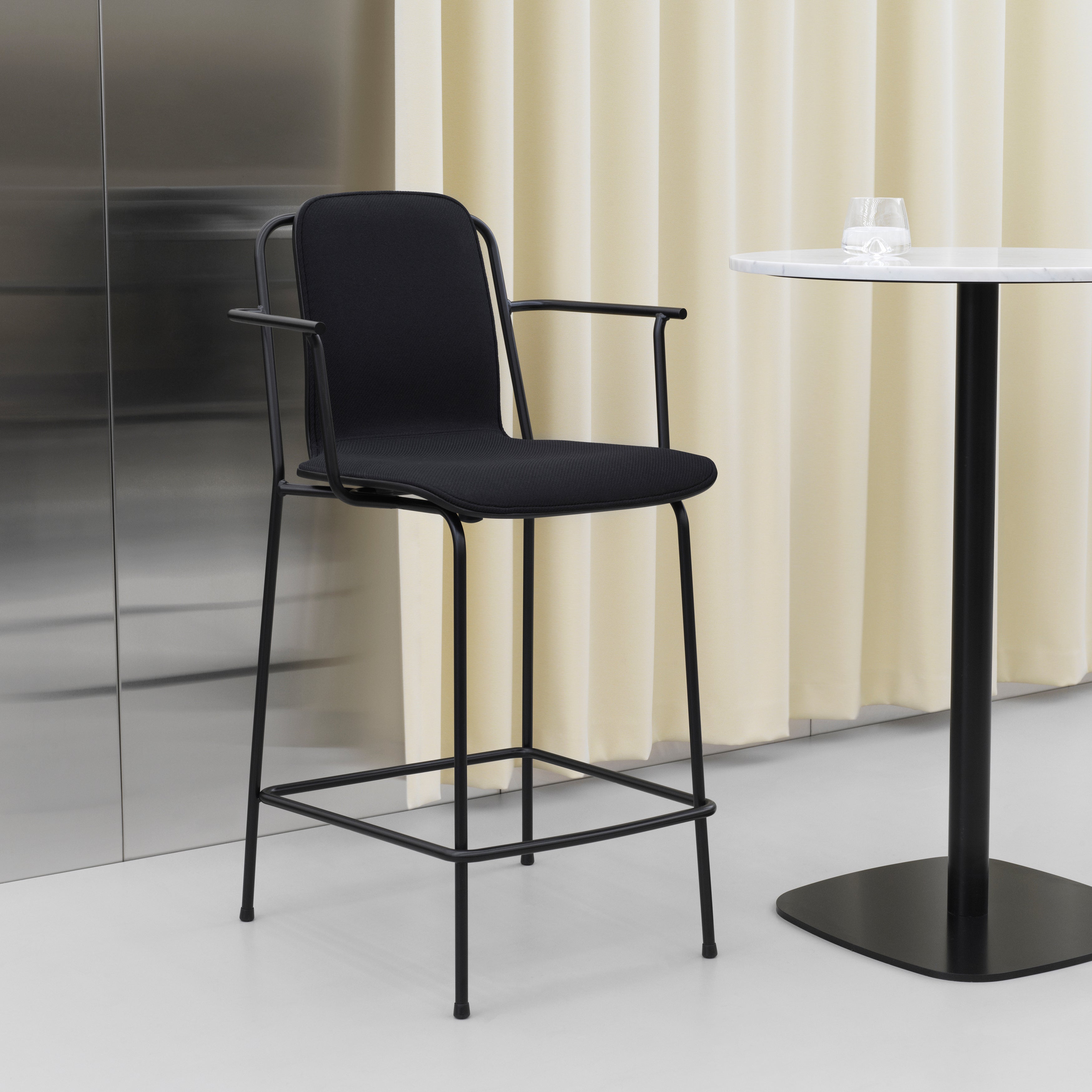 Studio Bar + Counter Armchair: Front Upholstered