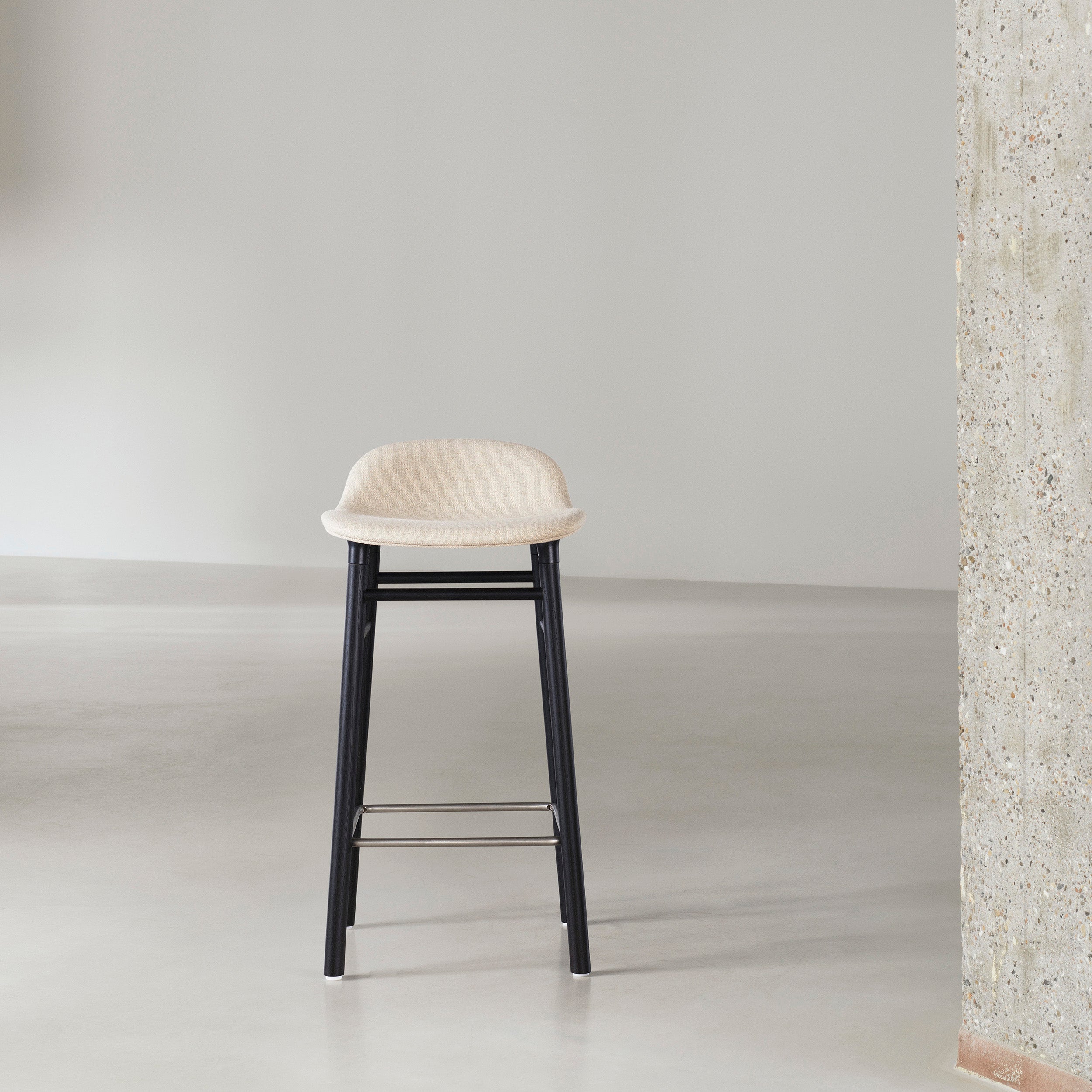 Form Bar + Counter Stool: Black Oak Base + Upholstered