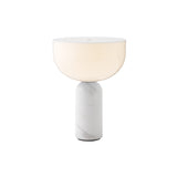 Kizu Portable Table Lamp: White Marble